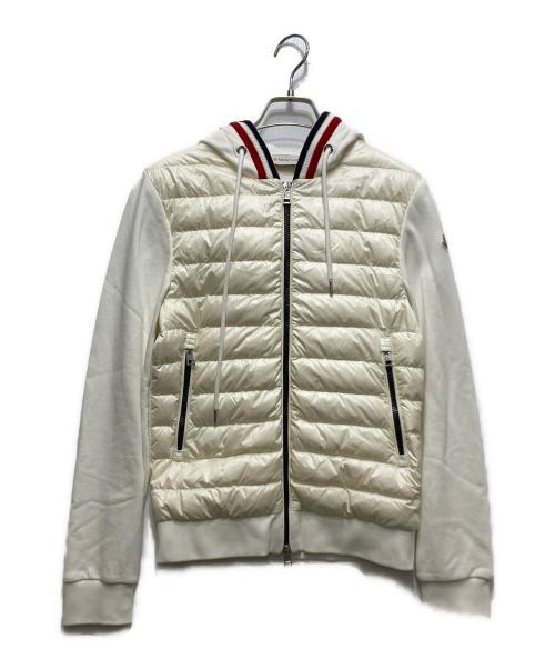 MONCLER（モンクレール）MONCLER (モンクレール) MAGLIA CARDIGAN / スウェット切替 ダウンジャケット/マリアカーディガン アイボリー サイズ:XSの古着・服飾アイテム