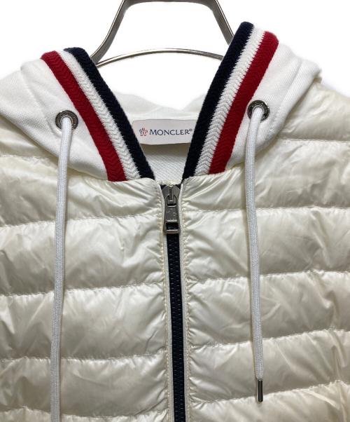 MONCLER（モンクレール）MONCLER (モンクレール) MAGLIA CARDIGAN / スウェット切替 ダウンジャケット/マリアカーディガン アイボリー サイズ:XSの古着・服飾アイテム