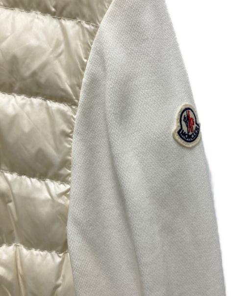 MONCLER（モンクレール）MONCLER (モンクレール) MAGLIA CARDIGAN / スウェット切替 ダウンジャケット/マリアカーディガン アイボリー サイズ:XSの古着・服飾アイテム