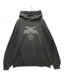 stussy（ステューシー）の古着「ドラゴンプリント スウェットフーディ / USA製 / 紺タグ」｜グレー