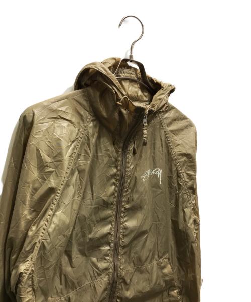 stussy（ステューシー）stussy (ステューシー) 24SS BEACH SHELL WRINKLED NYLON JACKET（ビーチシェルリンクルドナイロンジャケット）115746 カーキ サイズ:Sの古着・服飾アイテム