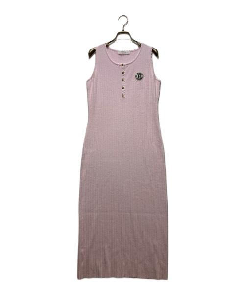HER LIP TO（ハーリップトゥ）Her lip to (ハーリップトゥ) H Emblem Knit Dress ピンク サイズ:Mの古着・服飾アイテム