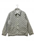 KITHキス）の古着「Check Boucle Boxy Collared Overshirt」｜グレー