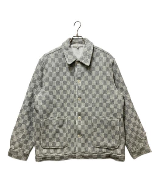 KITH（キス）KITH (キス) Check Boucle Boxy Collared Overshirt グレー サイズ:Lの古着・服飾アイテム