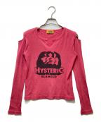 Hysteric Glamourヒステリックグラマー）の古着「ガールプリント AMPLIFIED チビTシャツ Y2K」｜ピンク