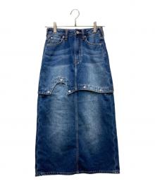 EVISU（エヴィス）の古着「2wayロゴプリント ファッションフィット デニムスカート」｜インディゴ