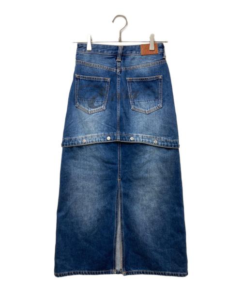 EVISU（エヴィス）EVISU (エヴィス) 2wayロゴプリント ファッションフィット デニムスカート インディゴ サイズ:24の古着・服飾アイテム