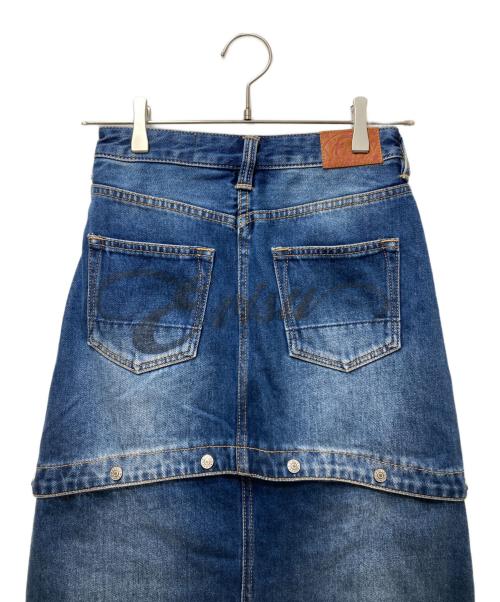 EVISU（エヴィス）EVISU (エヴィス) 2wayロゴプリント ファッションフィット デニムスカート インディゴ サイズ:24の古着・服飾アイテム