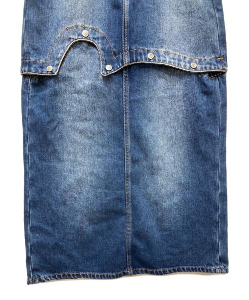 EVISU（エヴィス）EVISU (エヴィス) 2wayロゴプリント ファッションフィット デニムスカート インディゴ サイズ:24の古着・服飾アイテム