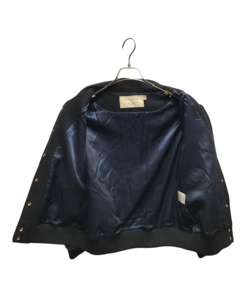 maison kitsune（メゾンキツネ）MAISON KITSUNE (メゾンキツネ) デニム切替スタジャン　KWL-0455-B ブラック サイズ:Mの古着・服飾アイテム
