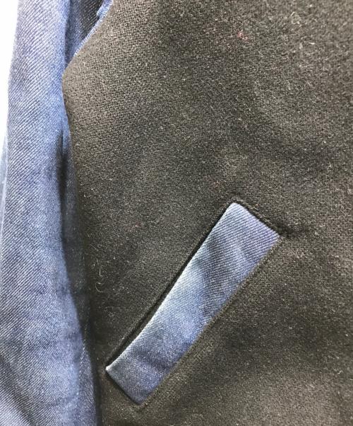 maison kitsune（メゾンキツネ）MAISON KITSUNE (メゾンキツネ) デニム切替スタジャン　KWL-0455-B ブラック サイズ:Mの古着・服飾アイテム