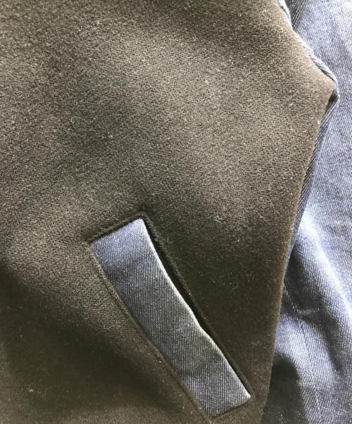 maison kitsune（メゾンキツネ）MAISON KITSUNE (メゾンキツネ) デニム切替スタジャン　KWL-0455-B ブラック サイズ:Mの古着・服飾アイテム