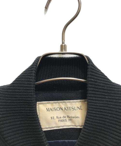 maison kitsune（メゾンキツネ）MAISON KITSUNE (メゾンキツネ) デニム切替スタジャン　KWL-0455-B ブラック サイズ:Mの古着・服飾アイテム