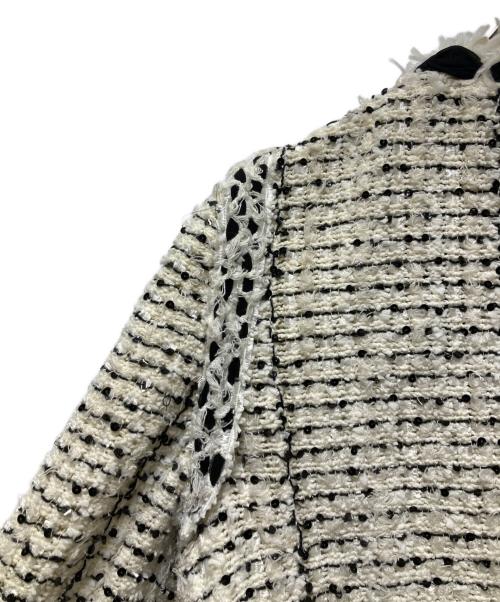CHANEL（シャネル）CHANEL (シャネル) シルク混ツイード ノーカラージャケット ホワイト サイズ:38の古着・服飾アイテム