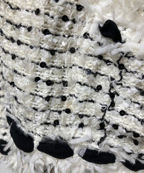 CHANEL（シャネル）CHANEL (シャネル) シルク混ツイード ノーカラージャケット ホワイト サイズ:38の古着・服飾アイテム