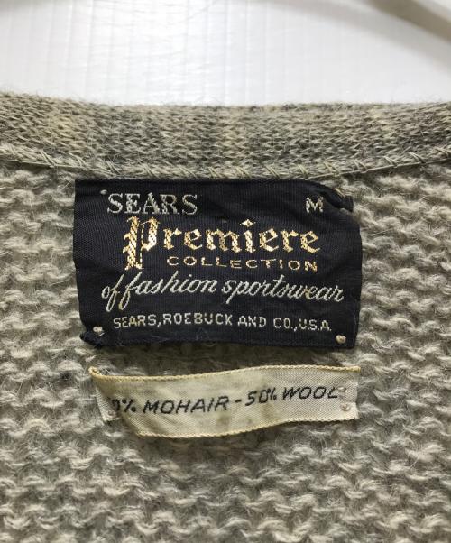 Sears（シアーズ）Sears (シアーズ) Ｖネックモヘア×ウールニット　70’s グレー サイズ:Mの古着・服飾アイテム