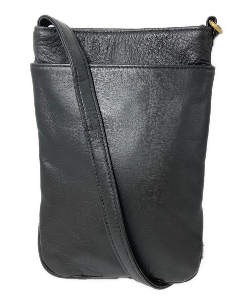 LEATHERECTION（レザレクション）LEATHERECTION (レザレクション) レザーショルダーバッグ　エゾ鹿　日本製　 ブラックの古着・服飾アイテム