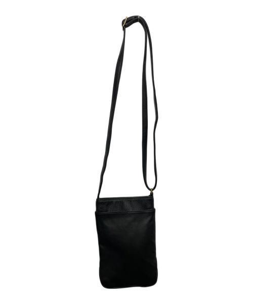 LEATHERECTION（レザレクション）LEATHERECTION (レザレクション) レザーショルダーバッグ　エゾ鹿　日本製　 ブラックの古着・服飾アイテム