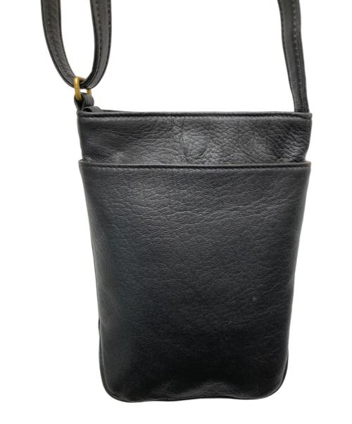 LEATHERECTION（レザレクション）LEATHERECTION (レザレクション) レザーショルダーバッグ　エゾ鹿　日本製　 ブラックの古着・服飾アイテム