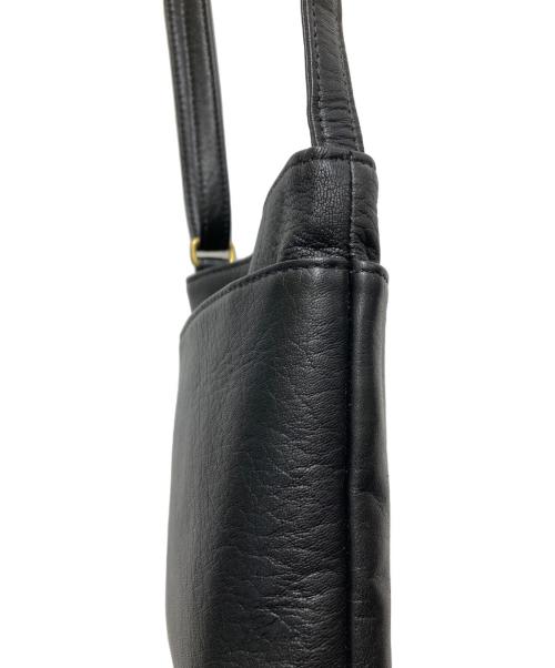 LEATHERECTION（レザレクション）LEATHERECTION (レザレクション) レザーショルダーバッグ　エゾ鹿　日本製　 ブラックの古着・服飾アイテム