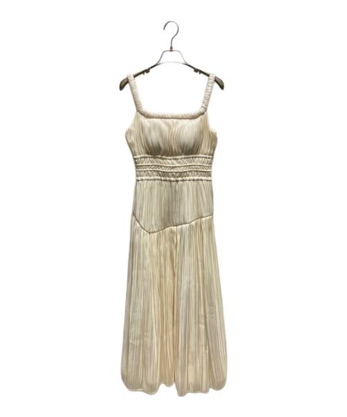 Estella.K（エステラケー）Estella.K (エステラケー) Viella Dress シャインプリーツギャザリングドレス 126151453 ベージュ サイズ:FREEの古着・服飾アイテム
