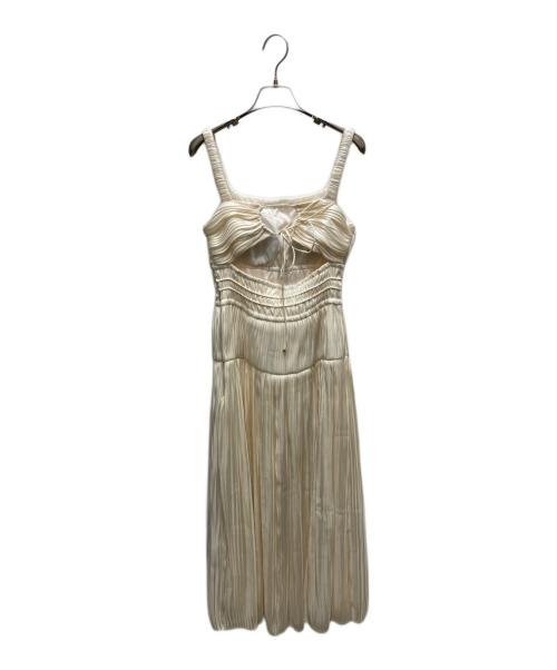 Estella.K（エステラケー）Estella.K (エステラケー) Viella Dress シャインプリーツギャザリングドレス 126151453 ベージュ サイズ:FREEの古着・服飾アイテム