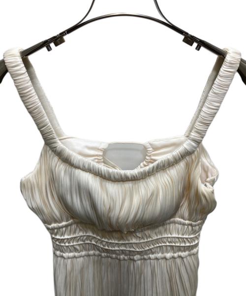Estella.K（エステラケー）Estella.K (エステラケー) Viella Dress シャインプリーツギャザリングドレス 126151453 ベージュ サイズ:FREEの古着・服飾アイテム
