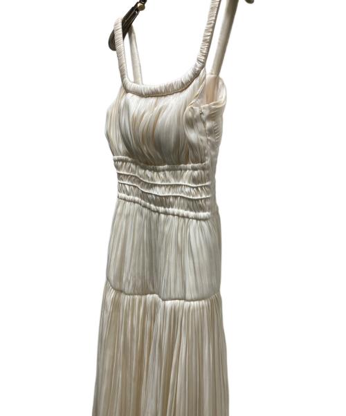 Estella.K（エステラケー）Estella.K (エステラケー) Viella Dress シャインプリーツギャザリングドレス 126151453 ベージュ サイズ:FREEの古着・服飾アイテム
