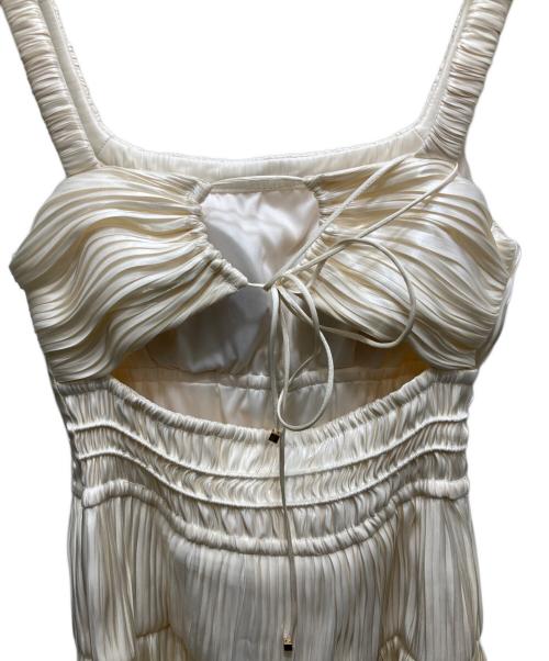 Estella.K（エステラケー）Estella.K (エステラケー) Viella Dress シャインプリーツギャザリングドレス 126151453 ベージュ サイズ:FREEの古着・服飾アイテム