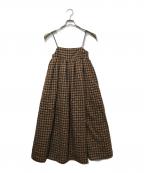 TODAYFULトゥデイフル）の古着「Ginghamcheck Camisole Dress」｜ブラウン