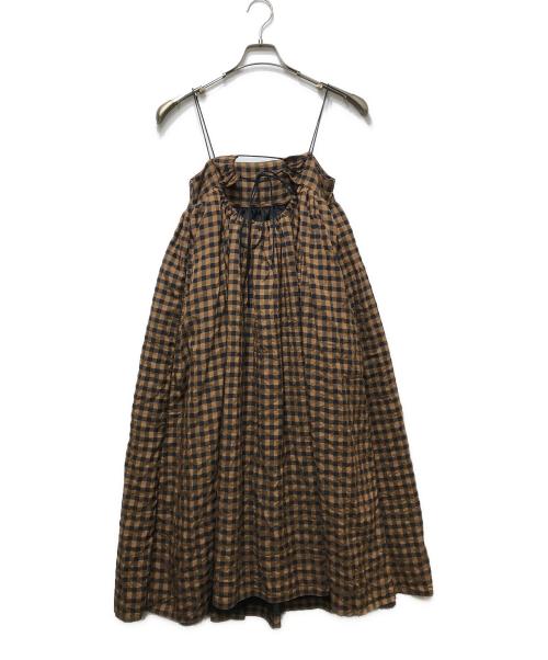 TODAYFUL（トゥデイフル）TODAYFUL (トゥデイフル) Ginghamcheck Camisole Dress ブラウン サイズ:36の古着・服飾アイテム
