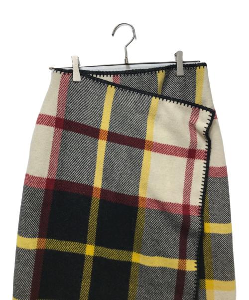 JIL SANDER（ジルサンダー）JIL SANDER (ジルサンダー) フリンジラップスカート ベージュ サイズ:32の古着・服飾アイテム