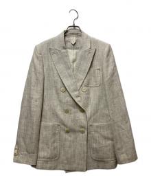 MaxMara（マックスマーラ）の古着「シルクリネン ダブルブレスト テーラードジャケット」｜アイボリー
