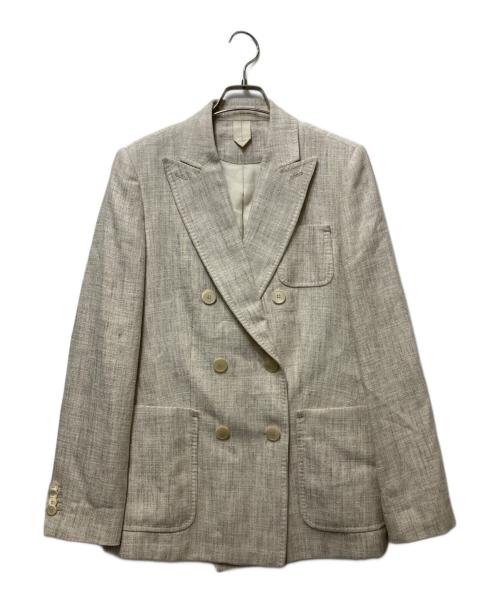 MaxMara（マックスマーラ）MaxMara (マックスマーラ) シルクリネン ダブルブレスト テーラードジャケット アイボリー サイズ:42の古着・服飾アイテム