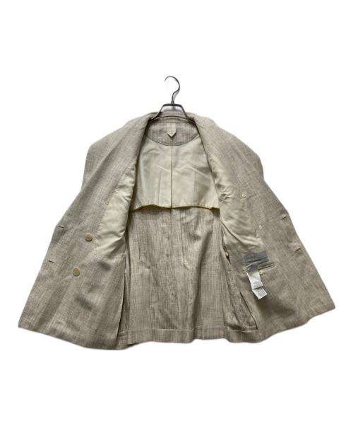MaxMara（マックスマーラ）MaxMara (マックスマーラ) シルクリネン ダブルブレスト テーラードジャケット アイボリー サイズ:42の古着・服飾アイテム