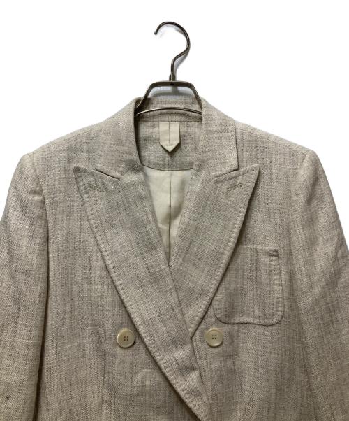 MaxMara（マックスマーラ）MaxMara (マックスマーラ) シルクリネン ダブルブレスト テーラードジャケット アイボリー サイズ:42の古着・服飾アイテム