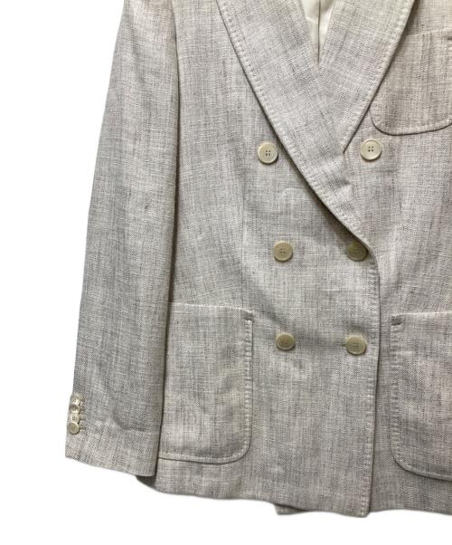 MaxMara（マックスマーラ）MaxMara (マックスマーラ) シルクリネン ダブルブレスト テーラードジャケット アイボリー サイズ:42の古着・服飾アイテム