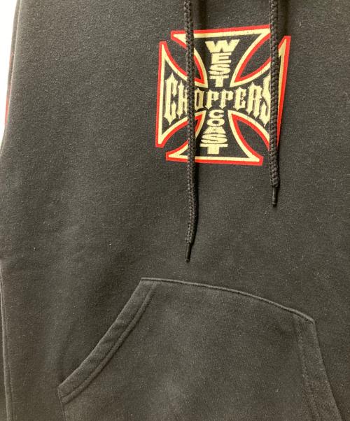 WEST COAST  CHOPPERS（ウエストコーストチョッパーズ）WEST COAST  CHOPPERS (ウエストコーストチョッパーズ) ファイヤーパターン スウェットフーディ ブラック サイズ:Sの古着・服飾アイテム