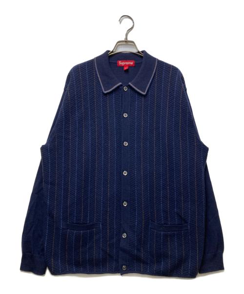 SUPREME（シュプリーム）Supreme (シュプリーム) Herringbone Cardigan ネイビー サイズ:Lの古着・服飾アイテム