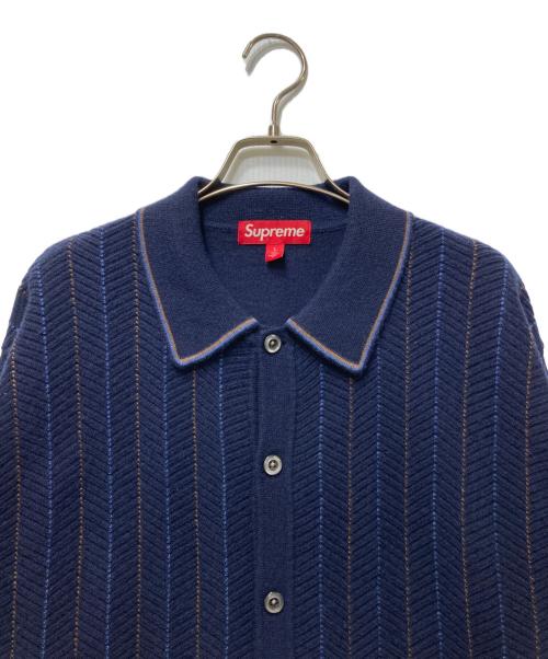 SUPREME（シュプリーム）Supreme (シュプリーム) Herringbone Cardigan ネイビー サイズ:Lの古着・服飾アイテム