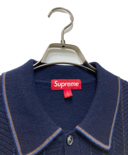 SUPREME（シュプリーム）Supreme (シュプリーム) Herringbone Cardigan ネイビー サイズ:Lの古着・服飾アイテム