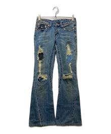 TRUE RELIGION（トゥルー レリジョン）の古着「パッチワークフレアデニムパンツ  Y2K USA製」｜インディゴ