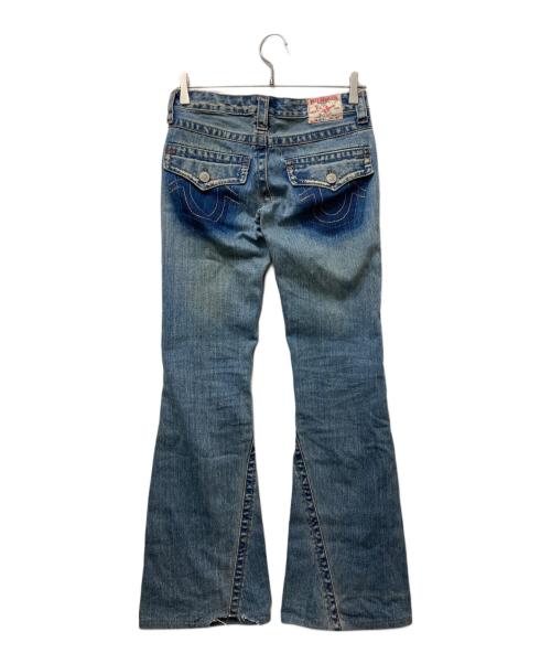 TRUE RELIGION（トゥルー レリジョン）TRUE RELIGION (トゥルー レリジョン) パッチワークフレアデニムパンツ  Y2K USA製 インディゴ サイズ:26の古着・服飾アイテム