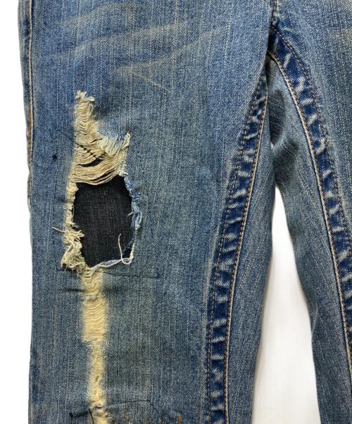 TRUE RELIGION（トゥルー レリジョン）TRUE RELIGION (トゥルー レリジョン) パッチワークフレアデニムパンツ  Y2K USA製 インディゴ サイズ:26の古着・服飾アイテム