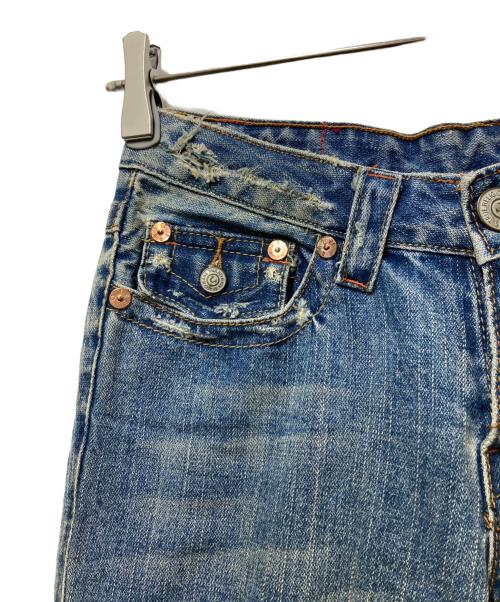 TRUE RELIGION（トゥルー レリジョン）TRUE RELIGION (トゥルー レリジョン) パッチワークフレアデニムパンツ  Y2K USA製 インディゴ サイズ:26の古着・服飾アイテム