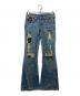TRUE RELIGION（トゥルー レリジョン）の古着「パッチワークフレアデニムパンツ  Y2K USA製」｜インディゴ