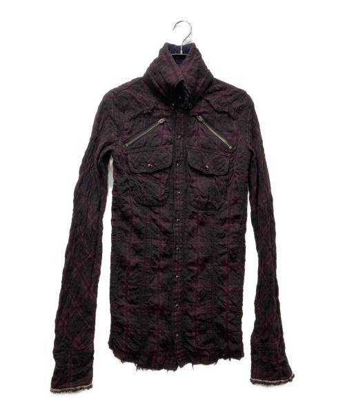 L.G.B（ルグランブルー）L.G.B (ルグランブルー) SHIRT-G チェックシャツ　Y2K　ユニセックス着用可 パープルの古着・服飾アイテム