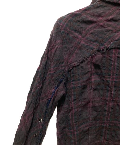L.G.B（ルグランブルー）L.G.B (ルグランブルー) SHIRT-G チェックシャツ　Y2K　ユニセックス着用可 パープルの古着・服飾アイテム