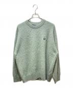 FRED PERRYフレッドペリー）の古着「フラッフィー クルーネックニット  BEAMS別注」｜カーキ