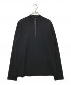theoryセオリー）の古着「エルボーパッチウールハーフジップニット　02-9903037」｜ブラック
